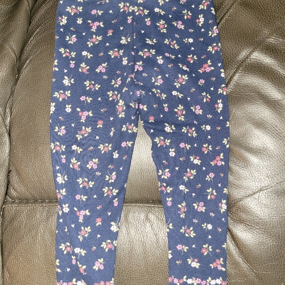 🌷 Vintage Gymboree Mad About Plaid Navy Floral Leggings - Toddler Girls - Picture 3 of 3
